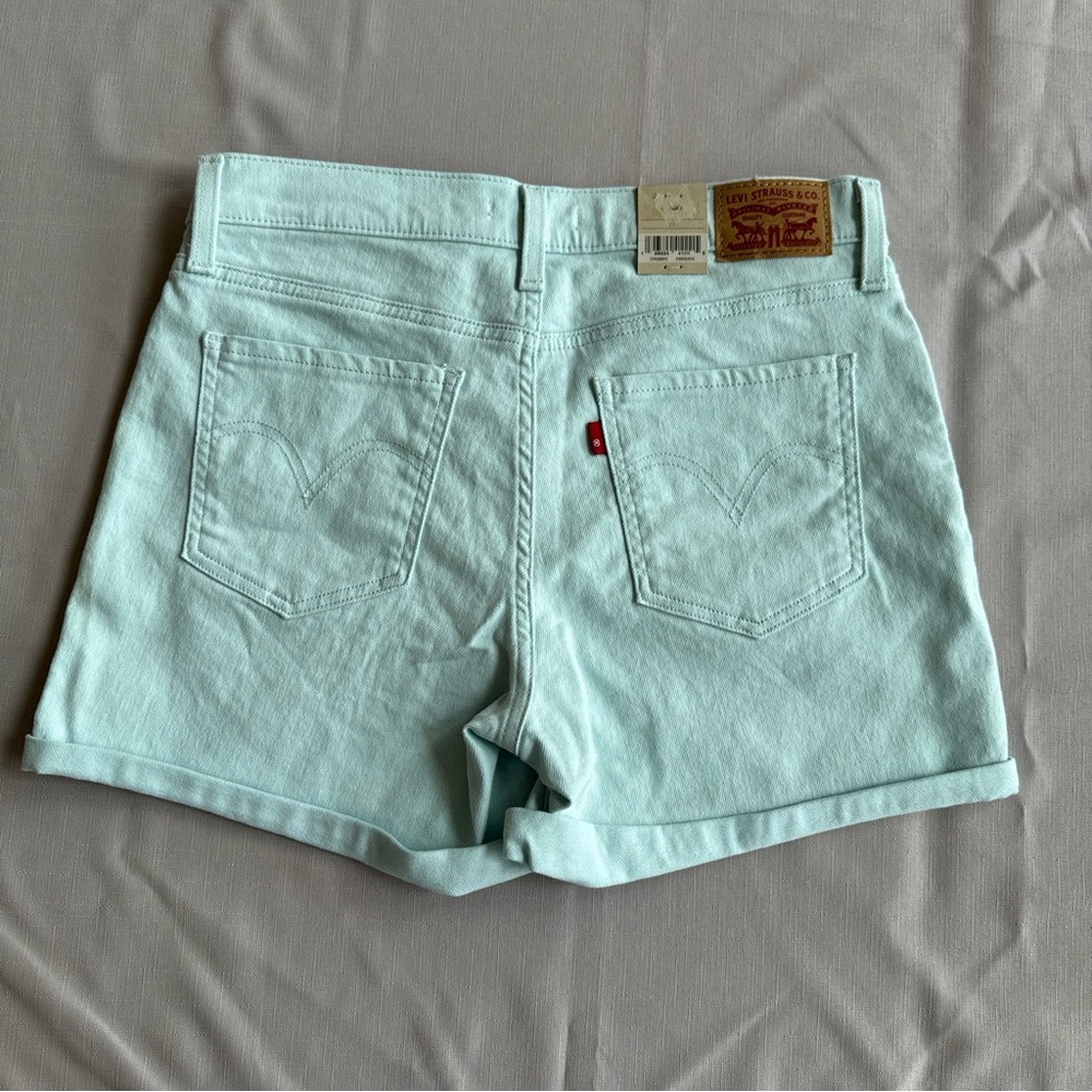 Levi's Women's Mid Length Shorts Mint Green Size 8/29W-NWT 49.00 - Picture 6 of 9